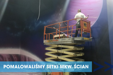 malowanie ścian w kosmicznej sali zabaw Airo w Warszawie